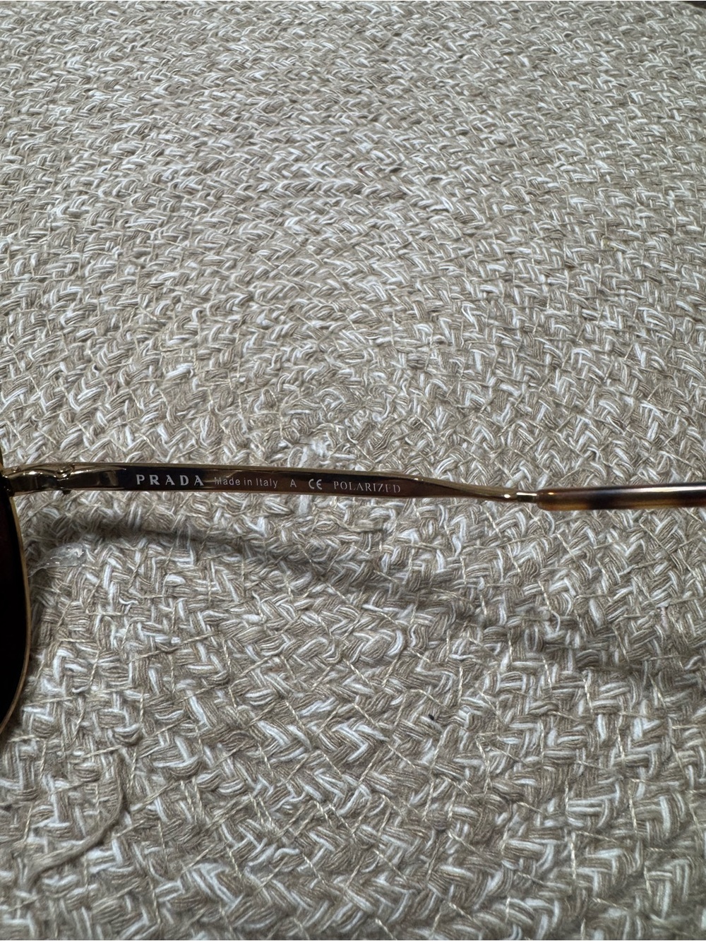 Prada Gold Frame Black Top Brown Lens Women's Sunglasses - Picture 5 of 5